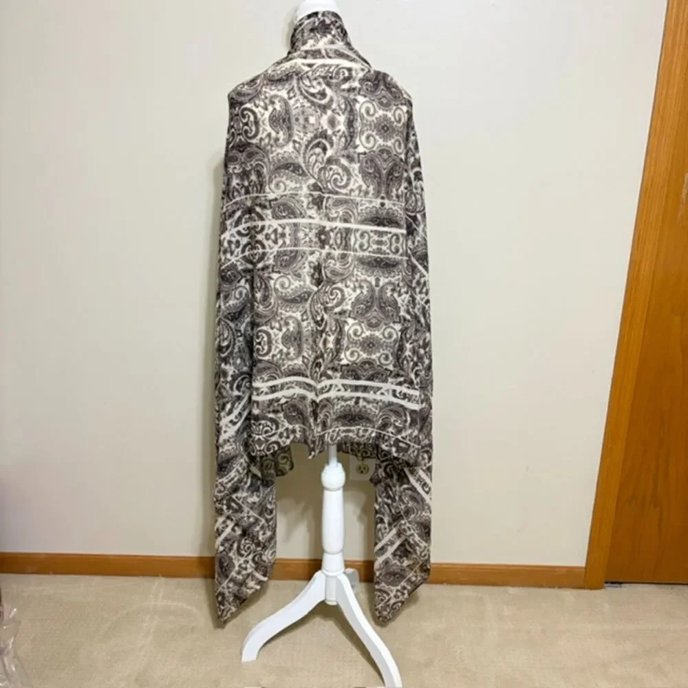 Madewell Brown Paisley Oversized Rectangle Scarf Shawl Wrap Boho One Size